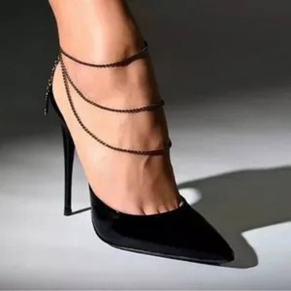 High Heel Anklets?Foot Jewelry Black Rhinestones anklets